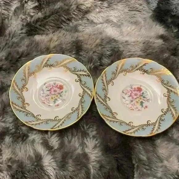 Paragon Teacup & Saucer Pattern E 104 I, Green Sage  set of 2 - Picture 5 of 11